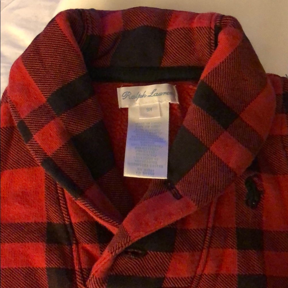 Ralph Lauren plaid flannel footie onesie